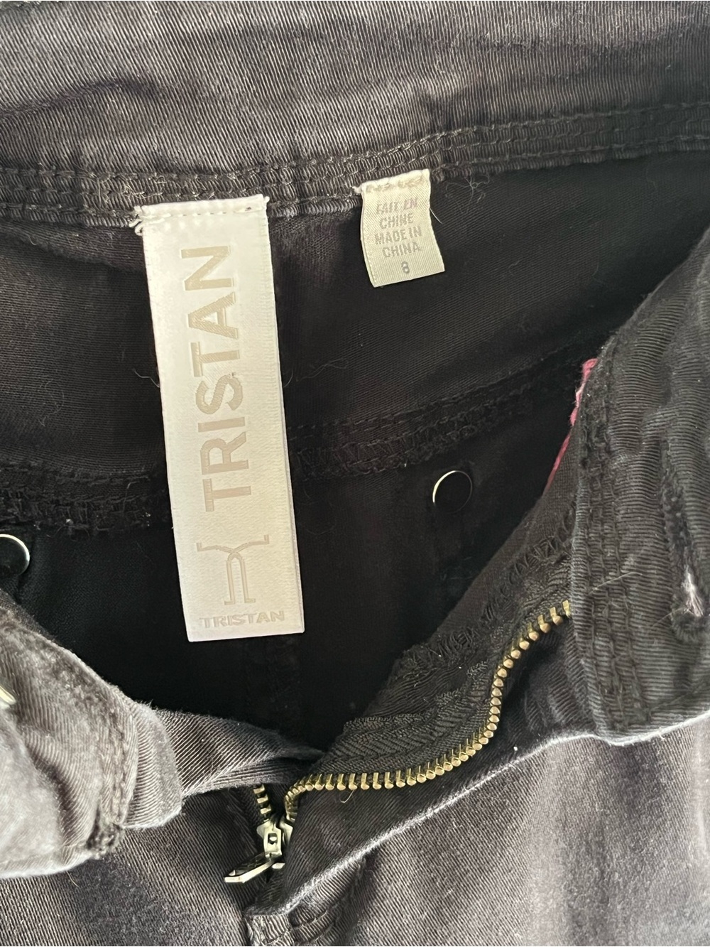 Tristan Y2K Black Low Rise Bootcut Jeans Sequin Side Stripe Size 8 - Picture 5 of 11